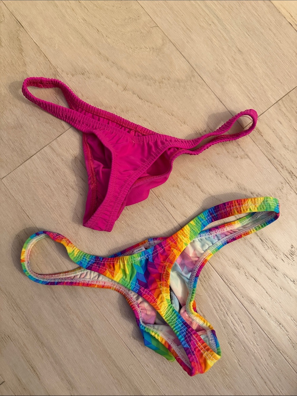 Men's Swim Briefs - Magenta & Rainbow - - Picture 4 of 4